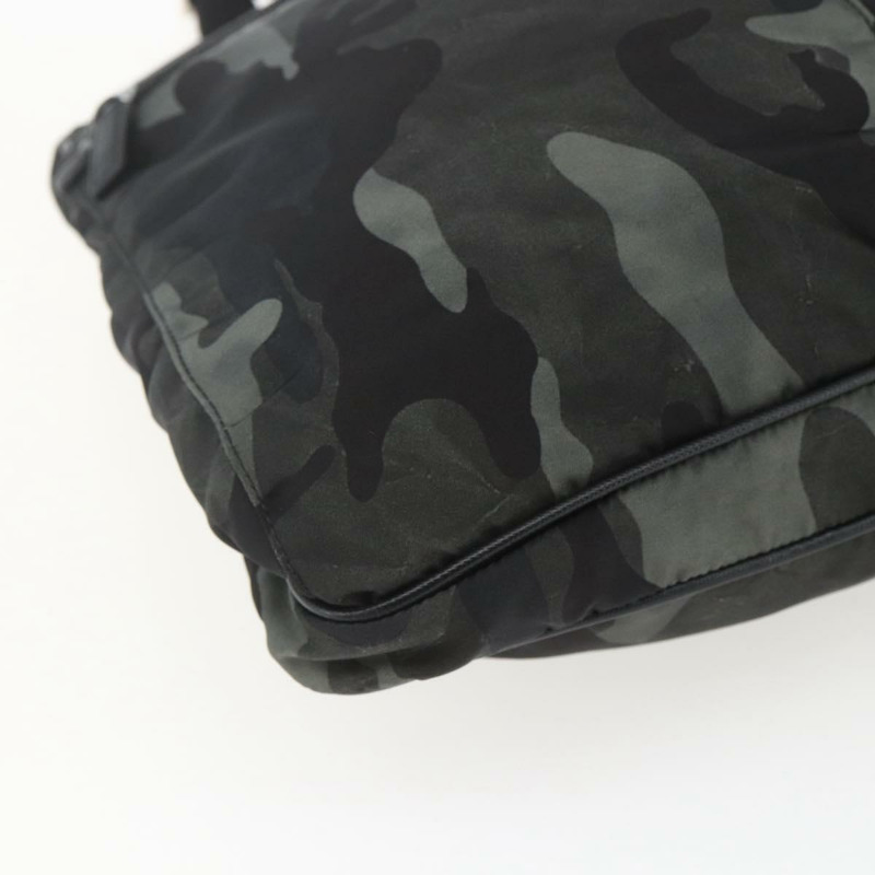 【日本直送】PRADA迷彩肩背包 尼龍 綠色 銀色 正品 ka1631V-15