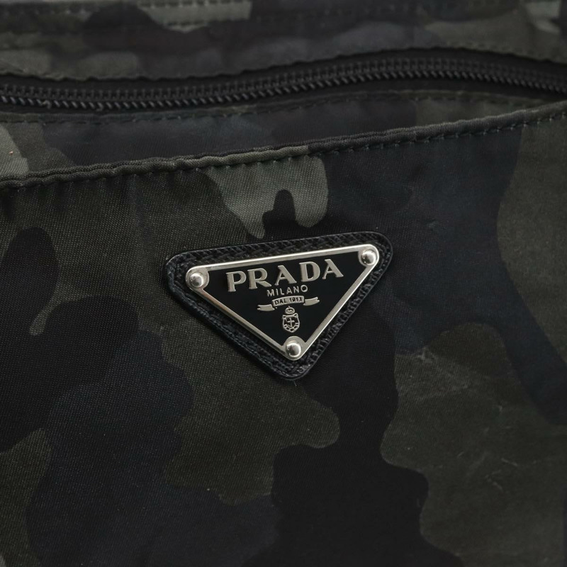 【日本直送】PRADA迷彩肩背包 尼龍 綠色 銀色 正品 ka1631V-18
