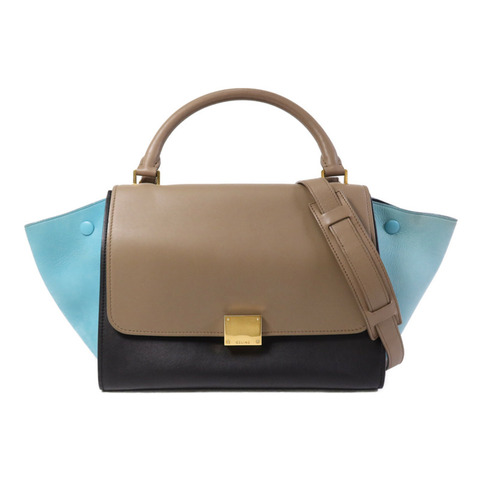 CELINE 牛皮皮革Trapeze金扣手挽肩背兩用袋