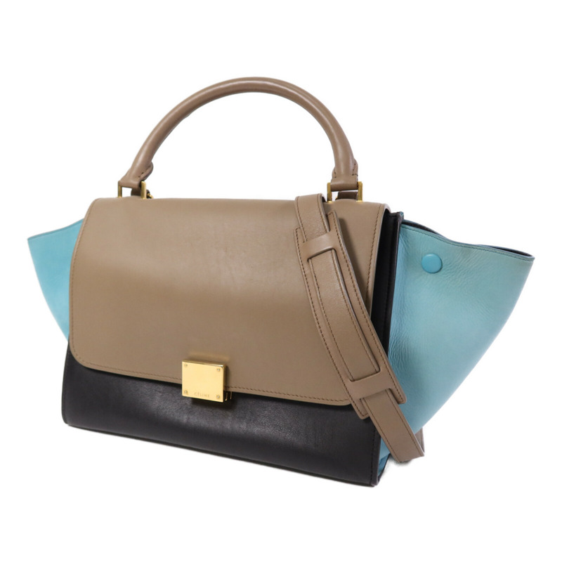 CELINE 牛皮皮革Trapeze金扣手挽肩背兩用袋-2