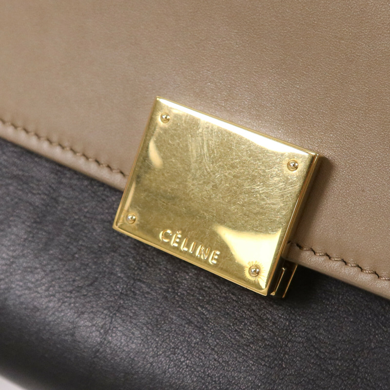 CELINE 牛皮皮革Trapeze金扣手挽肩背兩用袋-6