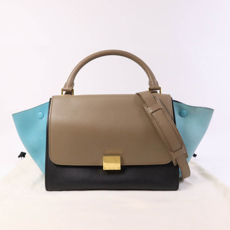 CELINE 牛皮皮革Trapeze金扣手挽肩背兩用袋-9