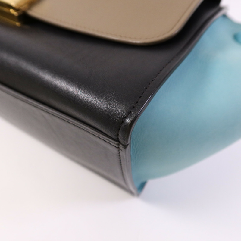CELINE 牛皮皮革Trapeze金扣手挽肩背兩用袋-10