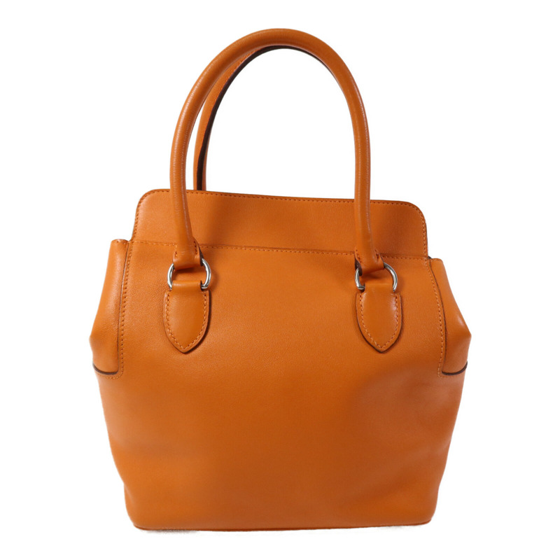 HERMES Clemence皮革Tool Box 20銀扣手挽肩背兩用袋Orange-1