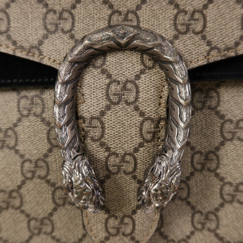 GUCCI 塗層帆布Dionysus Medium銀扣肩背袋-6