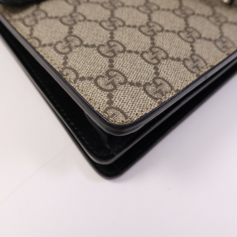 GUCCI 塗層帆布Dionysus Medium銀扣肩背袋-11