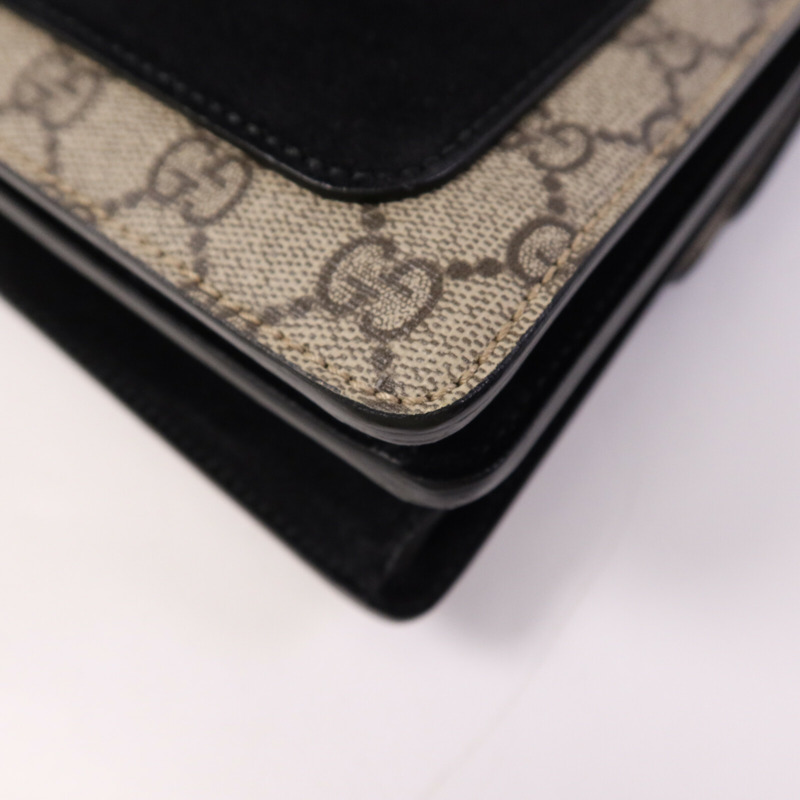 GUCCI 塗層帆布Dionysus Medium銀扣肩背袋-12