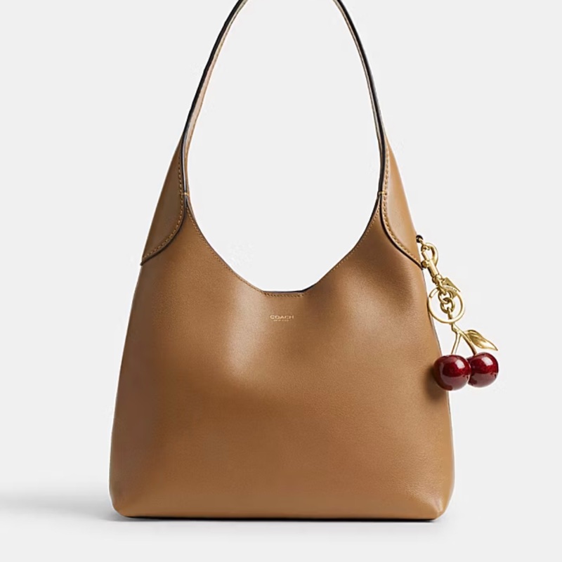 Coach Brooklyn 28 皮革蜂蜜棕黃色-0