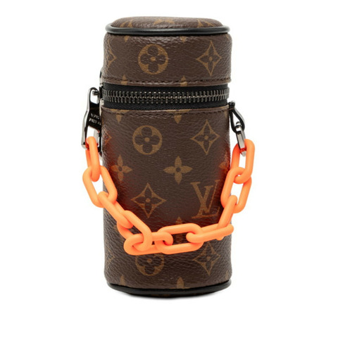 路易威登 Monogram 圓筒形配件包 M00966 棕色皮革 女士 LOUIS VUITTON