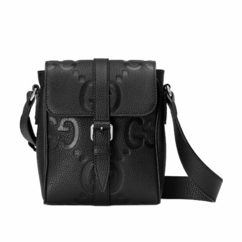 Gucci 男士 JUMBO GG 小號翻蓋單肩包均碼碼小號、18.5cm*4.5cm*14.5cm-0