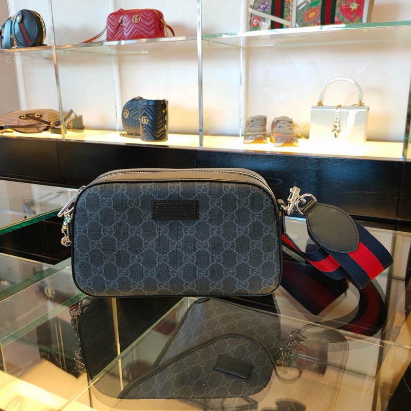 Gucci 男士 GG Supreme帆布肩背包均碼碼小號、24cm*7cm*14cm-8