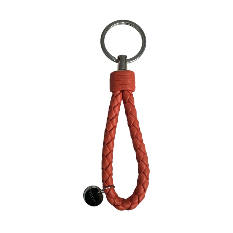 BV 中古橘色小編織鑰匙圈吊飾-2