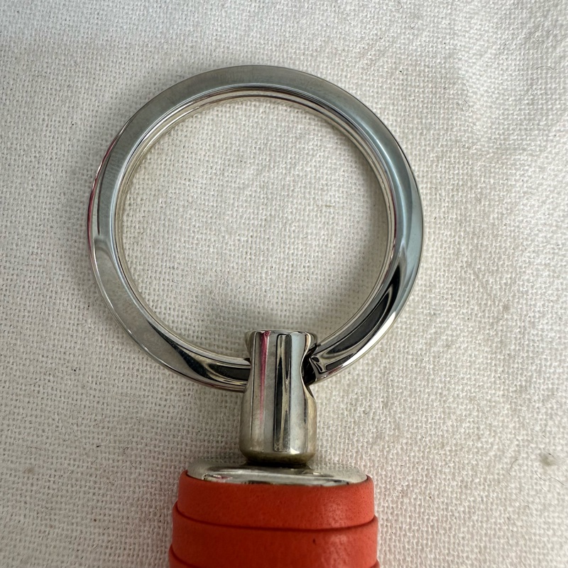 BV 中古橘色小編織鑰匙圈吊飾-4