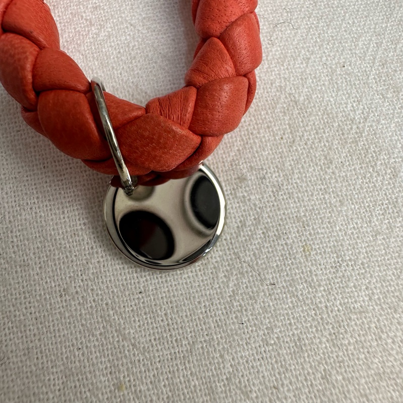 BV 中古橘色小編織鑰匙圈吊飾-6