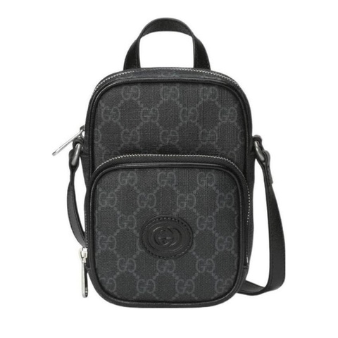 Gucci 男士 黑色互扣式雙G迷你手袋均碼碼12cm*7cm*16cm
