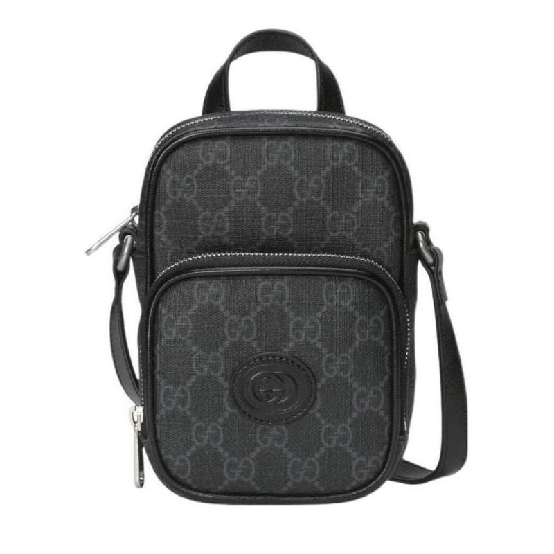 Gucci 男士 黑色互扣式雙G迷你手袋均碼碼12cm*7cm*16cm-0