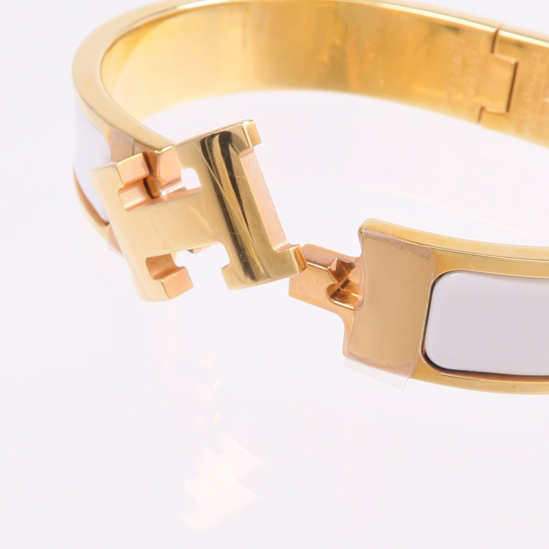 HERMES 金屬/琺瑯Clic H手鐲-5