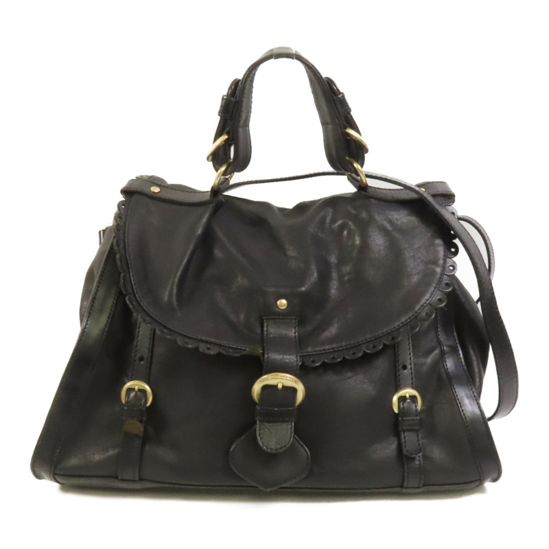 SEE BY CHLOE 羊皮皮革Poya Satchel Shoulder Bag金扣手挽肩背兩用袋-0