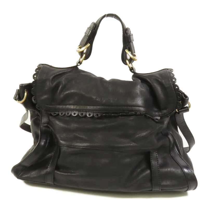 SEE BY CHLOE 羊皮皮革Poya Satchel Shoulder Bag金扣手挽肩背兩用袋-1