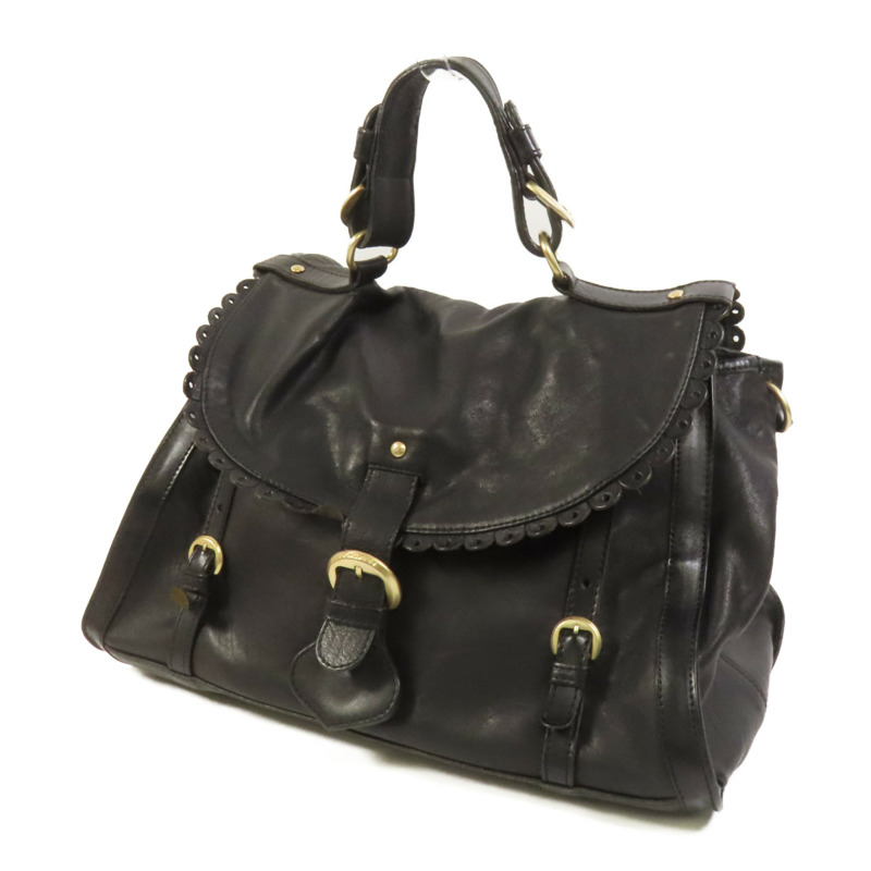 SEE BY CHLOE 羊皮皮革Poya Satchel Shoulder Bag金扣手挽肩背兩用袋-2