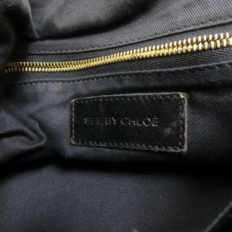 SEE BY CHLOE 羊皮皮革Poya Satchel Shoulder Bag金扣手挽肩背兩用袋-7