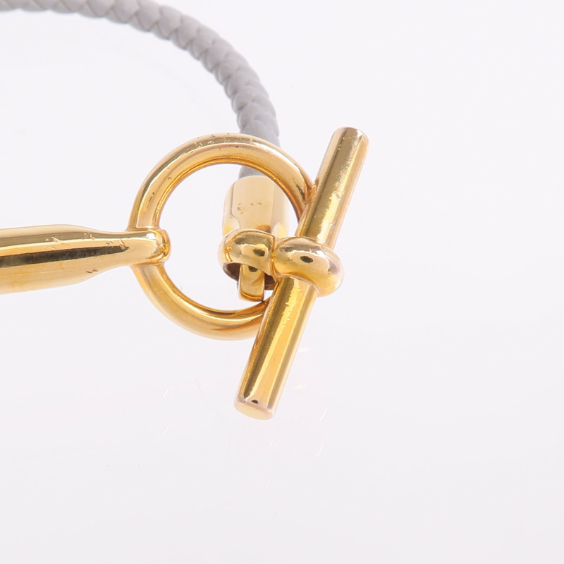 HERMES Swift皮革Glenan Bracelet金扣手帶Bleu Glacier-4