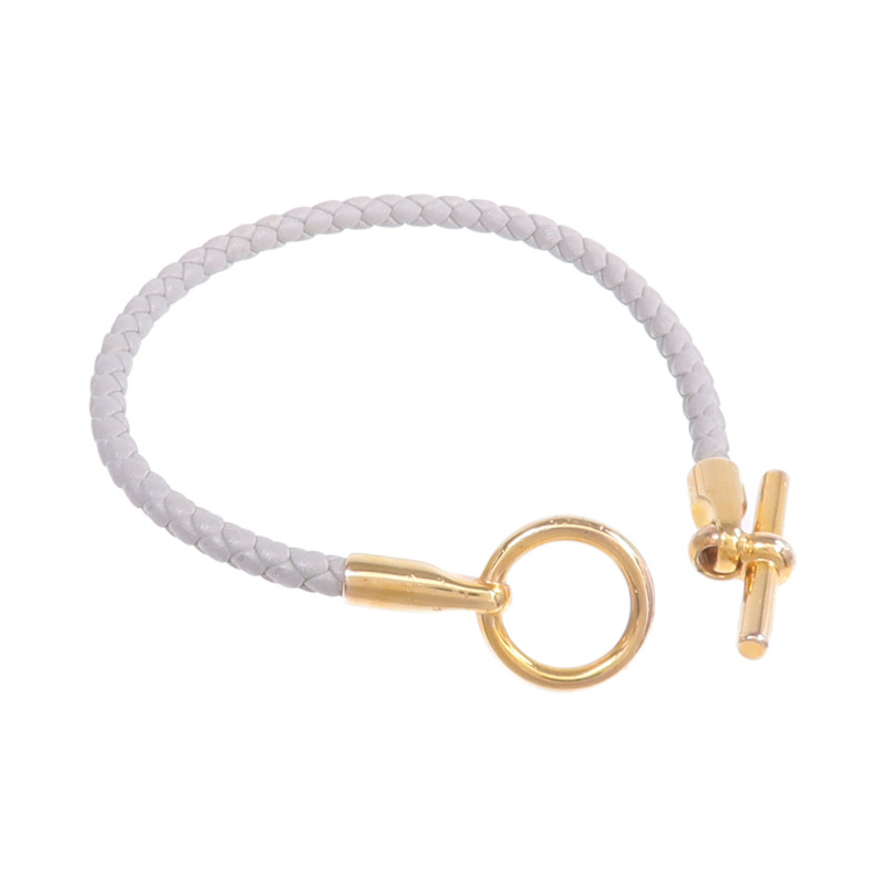 HERMES Swift皮革Glenan Bracelet金扣手帶Bleu Glacier-6