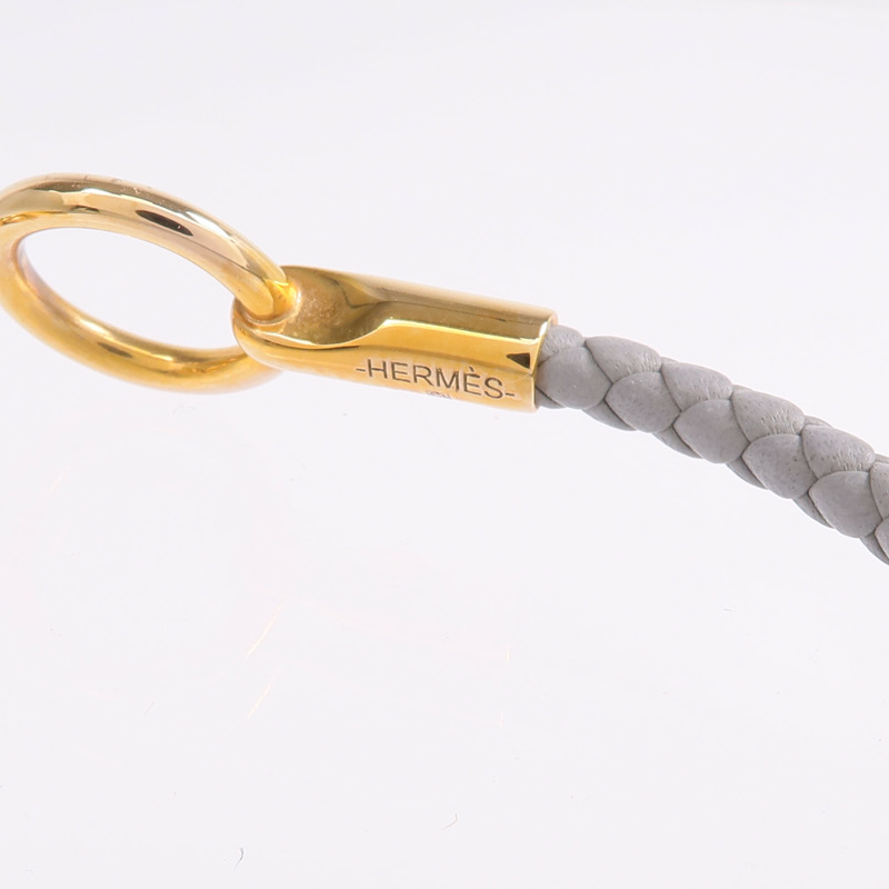 HERMES Swift皮革Glenan Bracelet金扣手帶Bleu Glacier-7