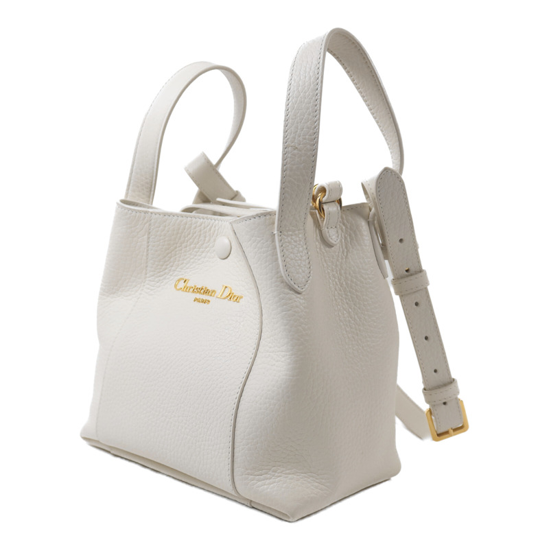 Dior 牛皮皮革Small Signature Bucket Bag金扣手挽肩背兩用袋-2