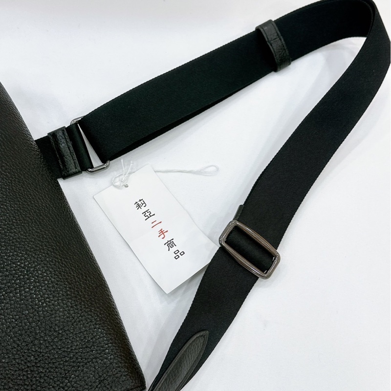 莉亞精品♡Coach 翻蓋斜背包 黑色 二手-11