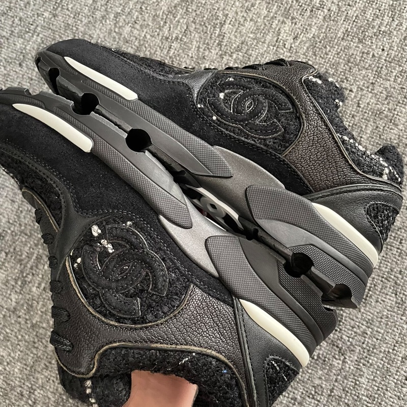 Chanel香奈兒雙C運動休閒鞋黑色 35.5碼-8