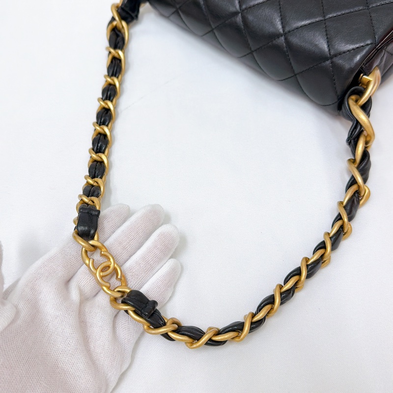 莉亞精品♡Chanel 金扣肩背包 二手美包-12