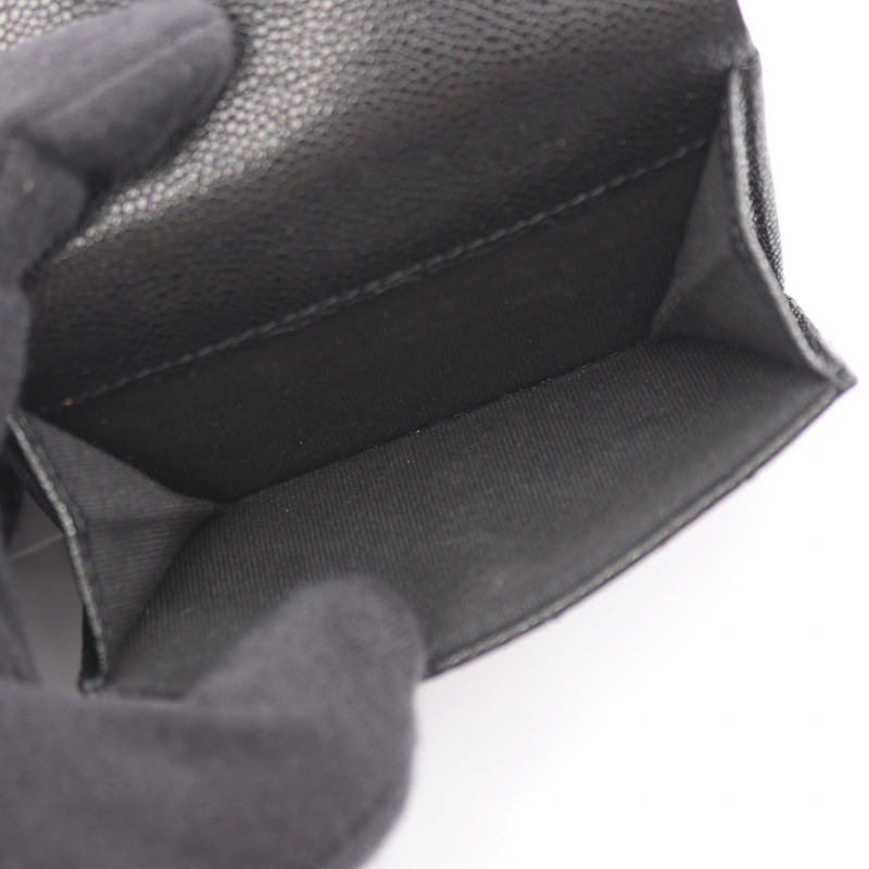 香奈兒經典款小翻蓋絎縫三折皮夾 AP0230 黑色皮革二手-3