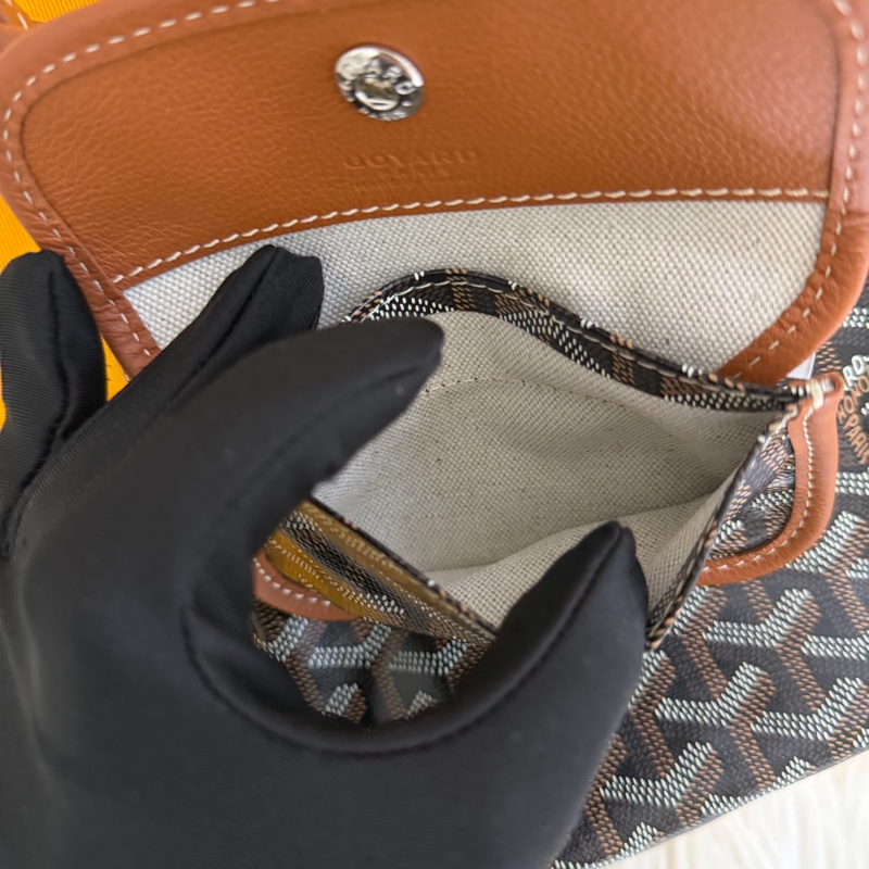 新款迷你 「全新現貨」 Goyard mini hobo 最新款 黑棕-11