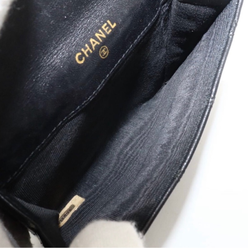 Chanel香奈兒雙面LOGO小羊皮短夾-5