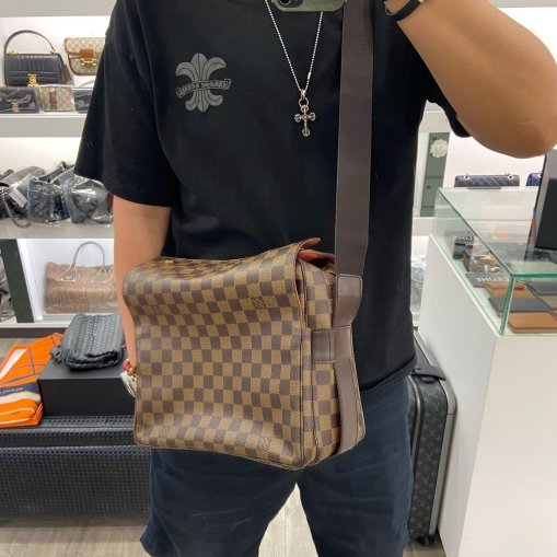 東區正精品㊣LV N45255 咖啡色棋盤格拉鍊上開包斜背包肩背包 RZ4384-1