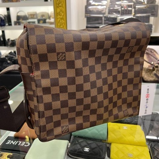 東區正精品㊣LV N45255 咖啡色棋盤格拉鍊上開包斜背包肩背包 RZ4384-5