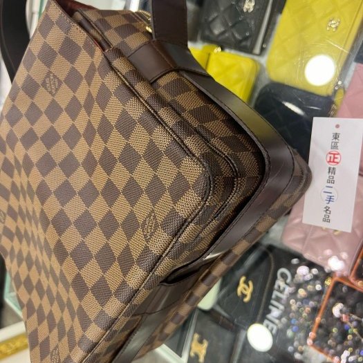 東區正精品㊣LV N45255 咖啡色棋盤格拉鍊上開包斜背包肩背包 RZ4384-8