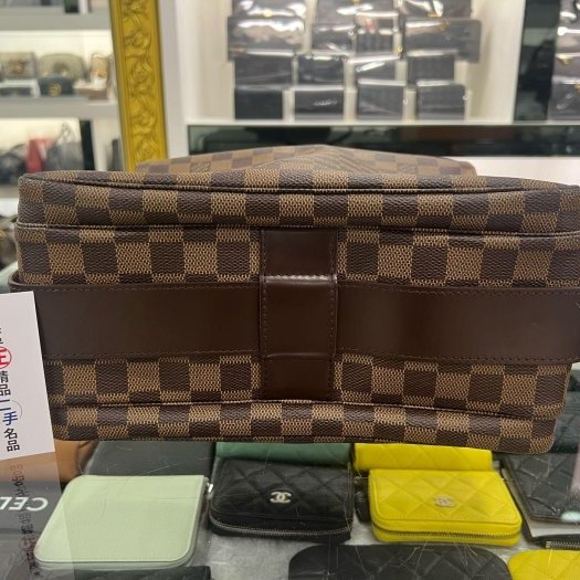 東區正精品㊣LV N45255 咖啡色棋盤格拉鍊上開包斜背包肩背包 RZ4384-9
