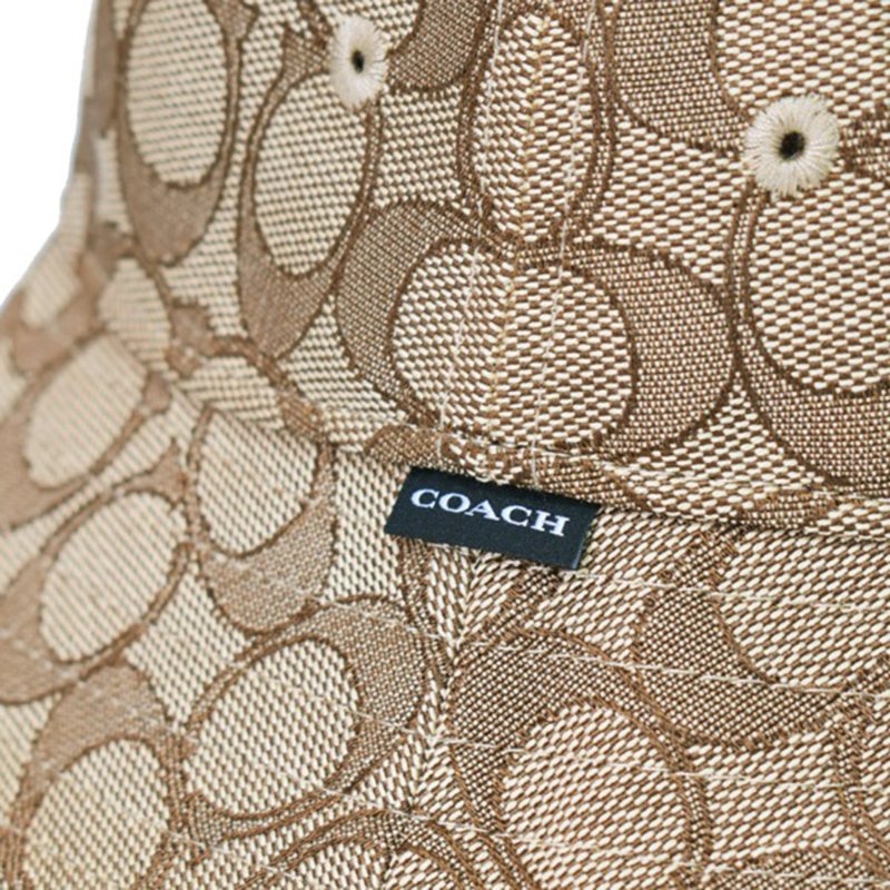 【COACH】滿版LOGO漁夫帽-卡其色-2