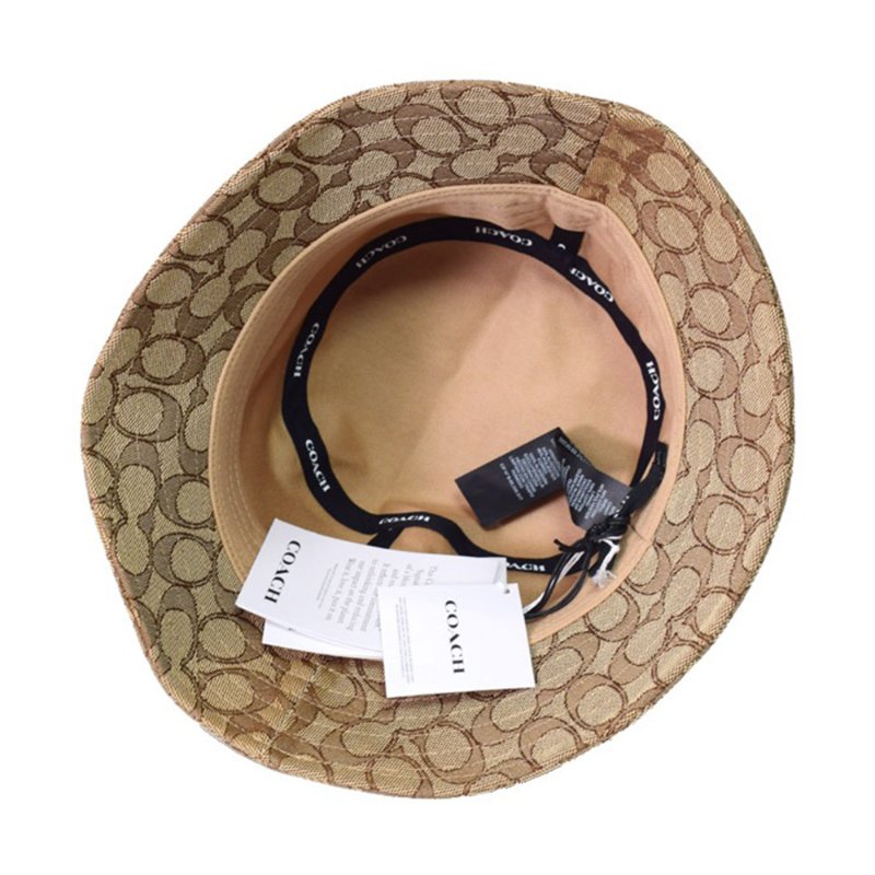 【COACH】滿版LOGO漁夫帽-卡其色-3