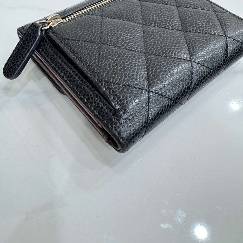 JK國際二手精品✨ Chanel三折荔枝短夾-9