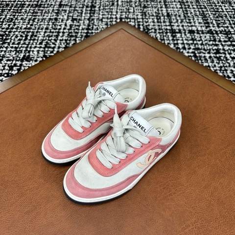 Chanel香奈兒雙C粉色休閒鞋 36.5碼