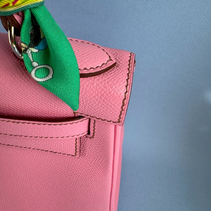 😍買給女朋友 Hermes X刻 芭比粉EPSOM皮凱莉包-4
