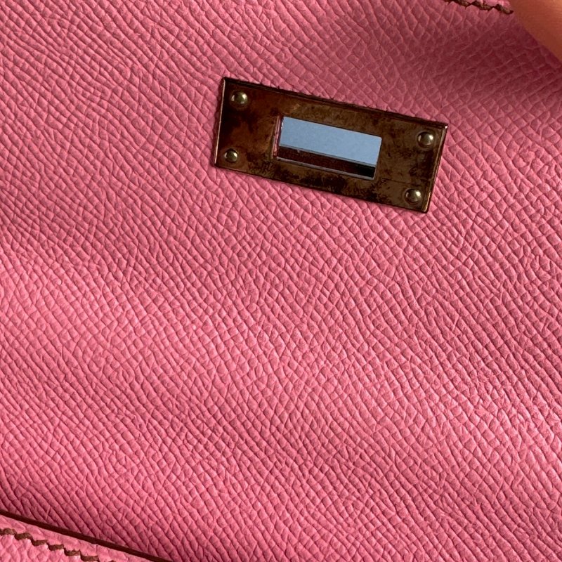 😍買給女朋友 Hermes X刻 芭比粉EPSOM皮凱莉包-11