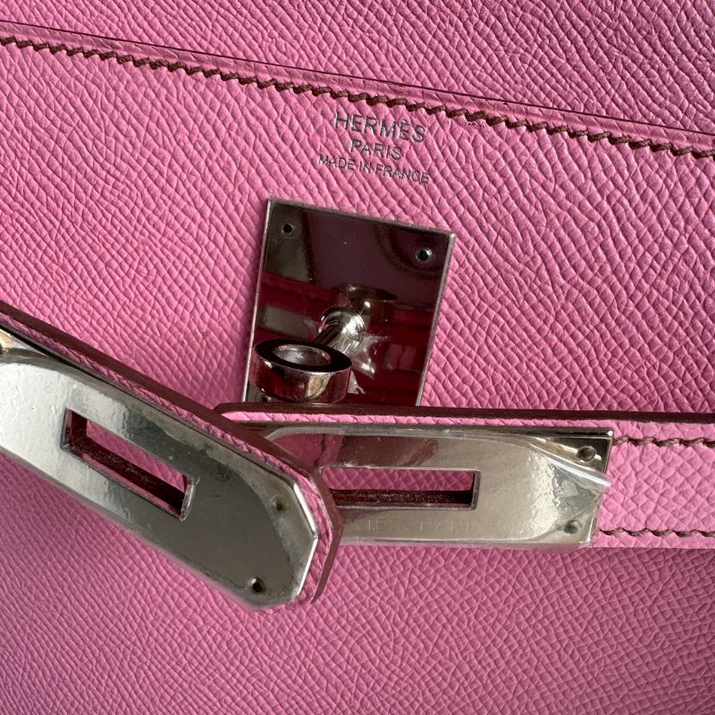 😍買給女朋友 Hermes X刻 芭比粉EPSOM皮凱莉包-12