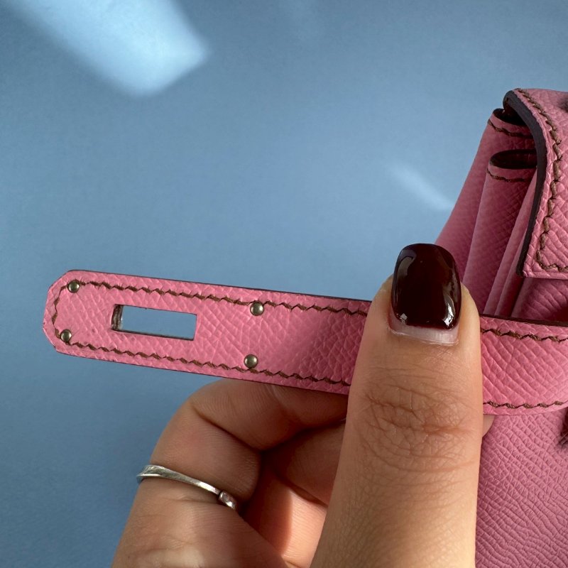 😍買給女朋友 Hermes X刻 芭比粉EPSOM皮凱莉包-14