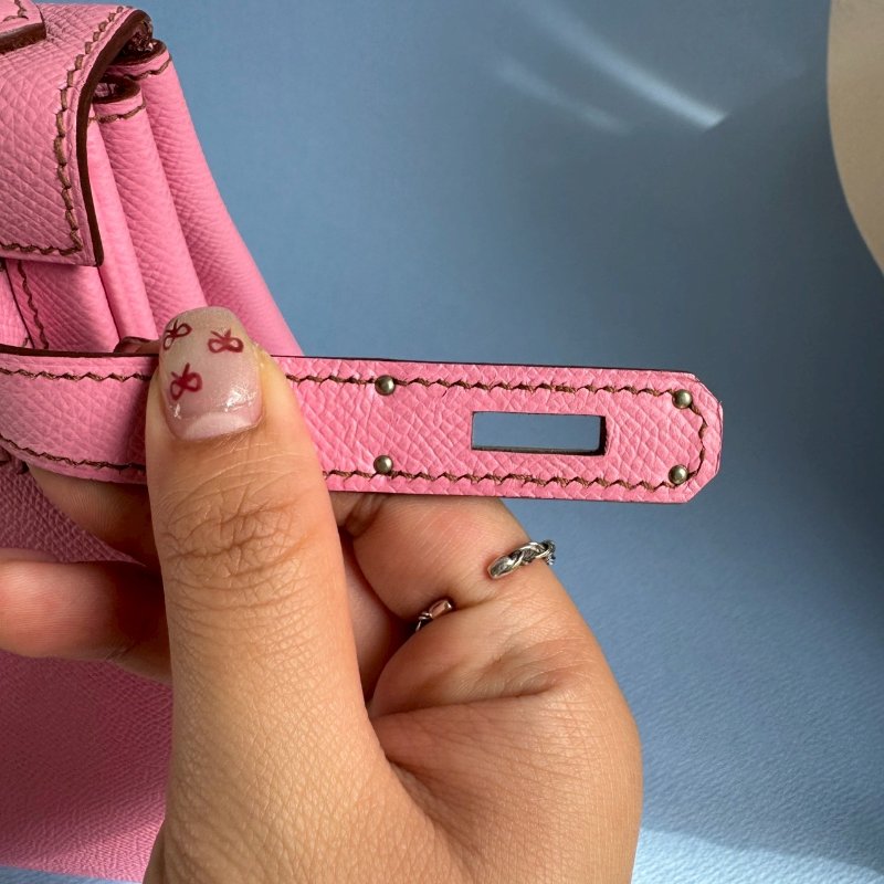 😍買給女朋友 Hermes X刻 芭比粉EPSOM皮凱莉包-15