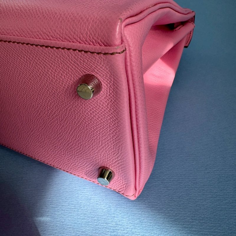 😍買給女朋友 Hermes X刻 芭比粉EPSOM皮凱莉包-16