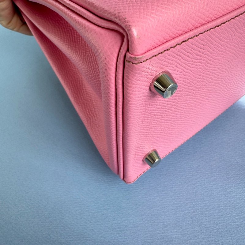 😍買給女朋友 Hermes X刻 芭比粉EPSOM皮凱莉包-17